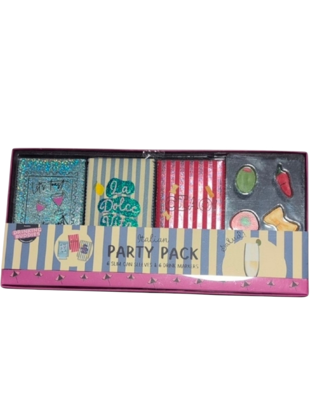 Italian Party Pack - Slim Can Sleeves & Drink Markers